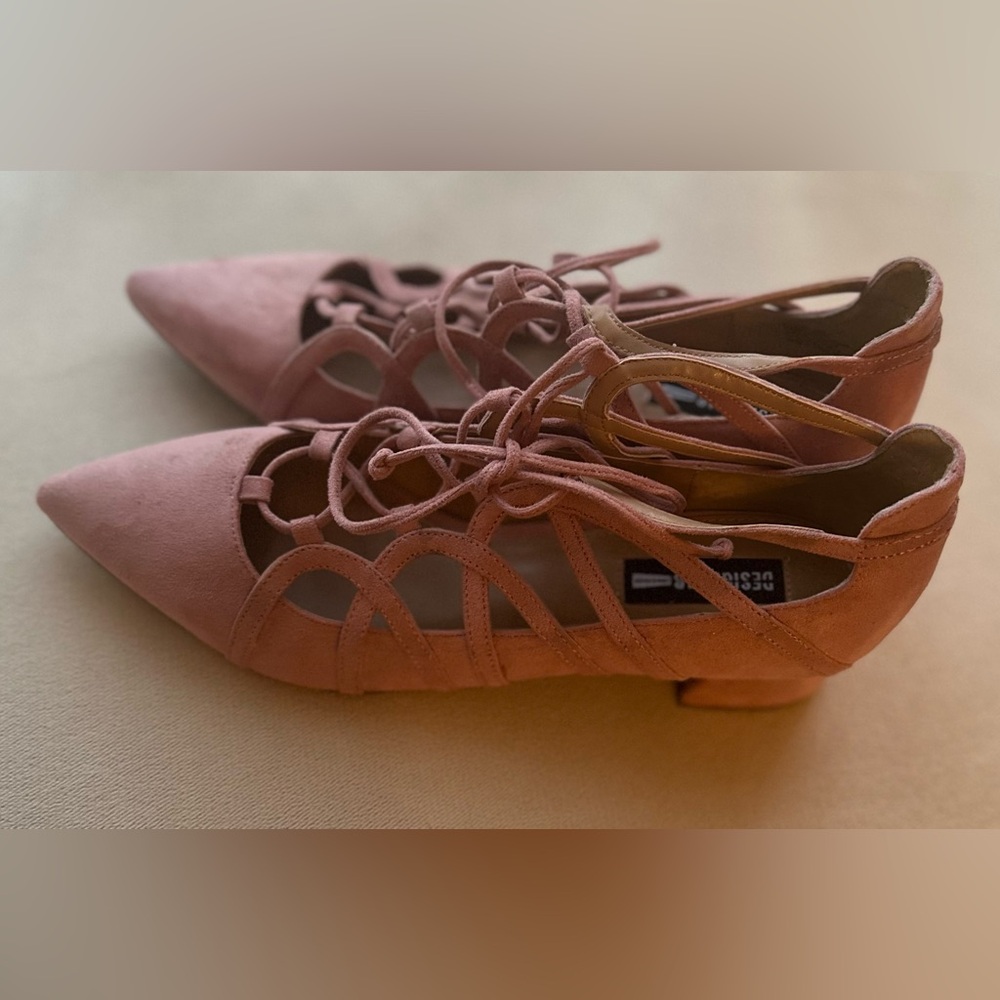 Elegant Design Lab Pink Lace-Up Women's Shoes